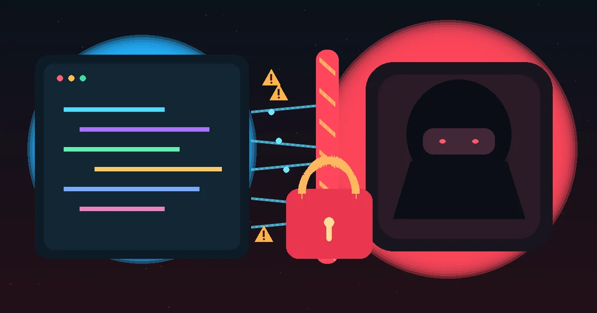 Private code facing a locked barrier before an anonymous AI model